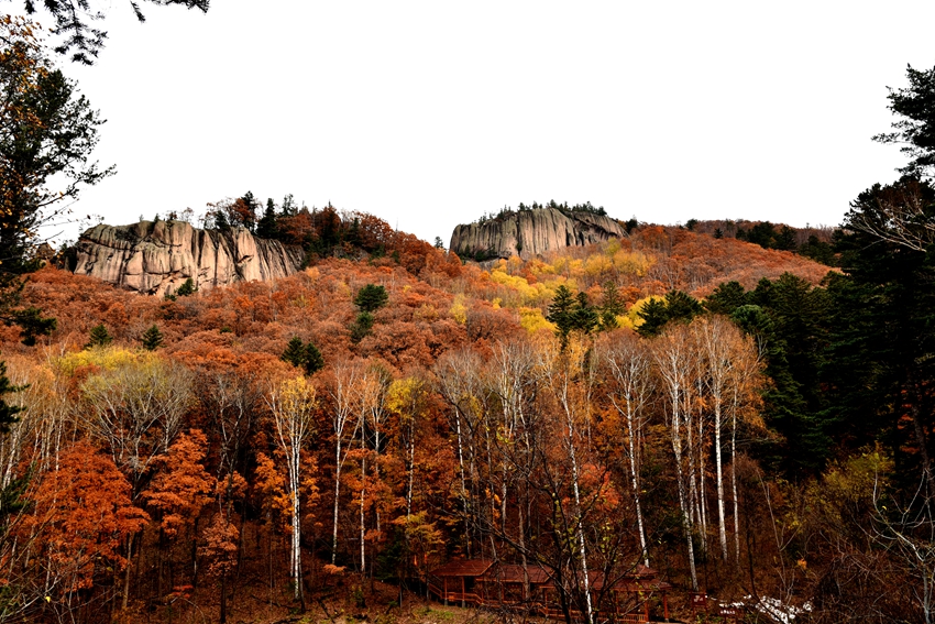 秋季的紅石峰紅葉漫山，層林盡染詩意濃。（資料圖片。長白山紅石峰景區(qū)供圖）